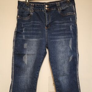 Women's Blue Cropped Jeans
